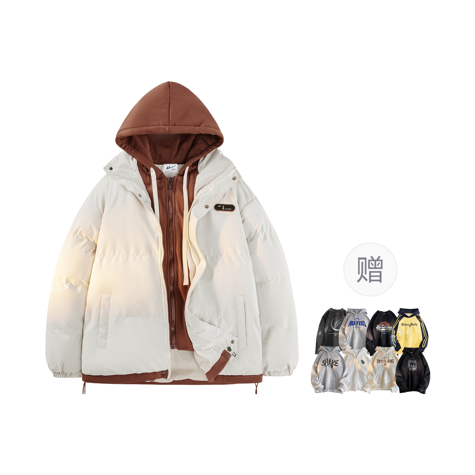

Пуховая куртка для мужчин и женщин Warrior, априкот[comes with random fleece-lined hoodies & sweatshirts]