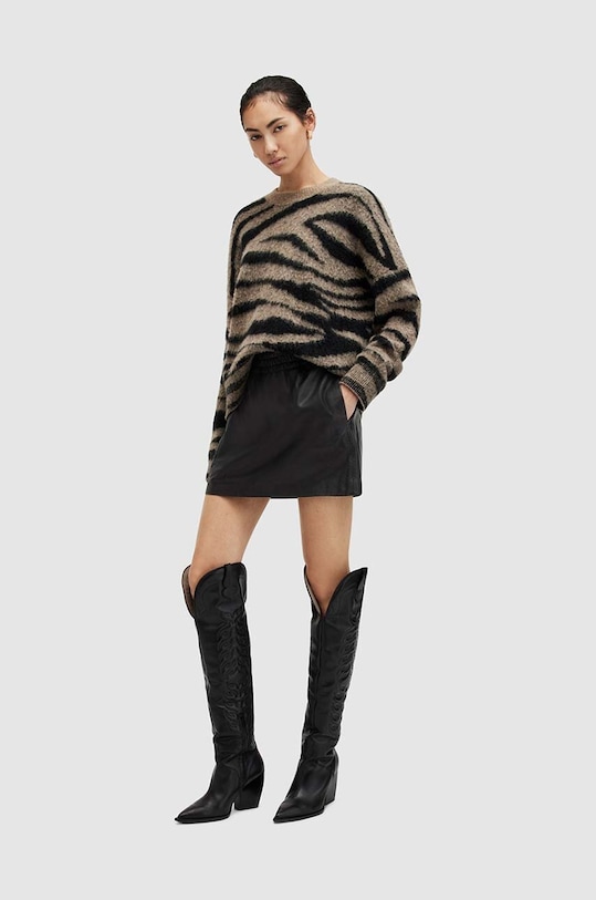 

Кожаная юбка SHANA Allsaints, черный