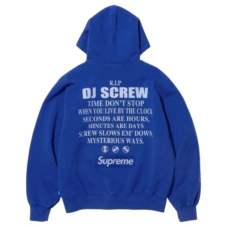 Толстовка Supreme x DJ Screw SS26 на молнии с капюшоном, синяя, SUP-SS26-145-BLU — фото 2