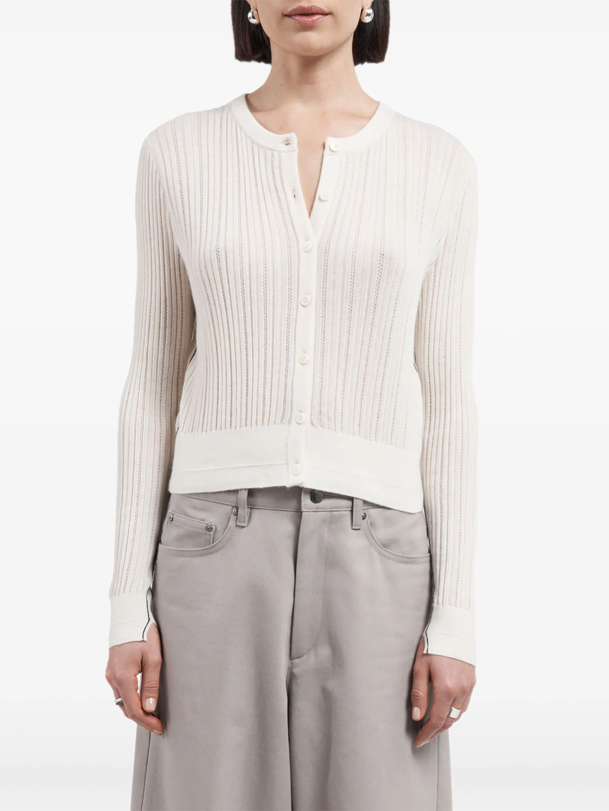 

Кардиган с круглым вырезом Maria Mcmanus, белый