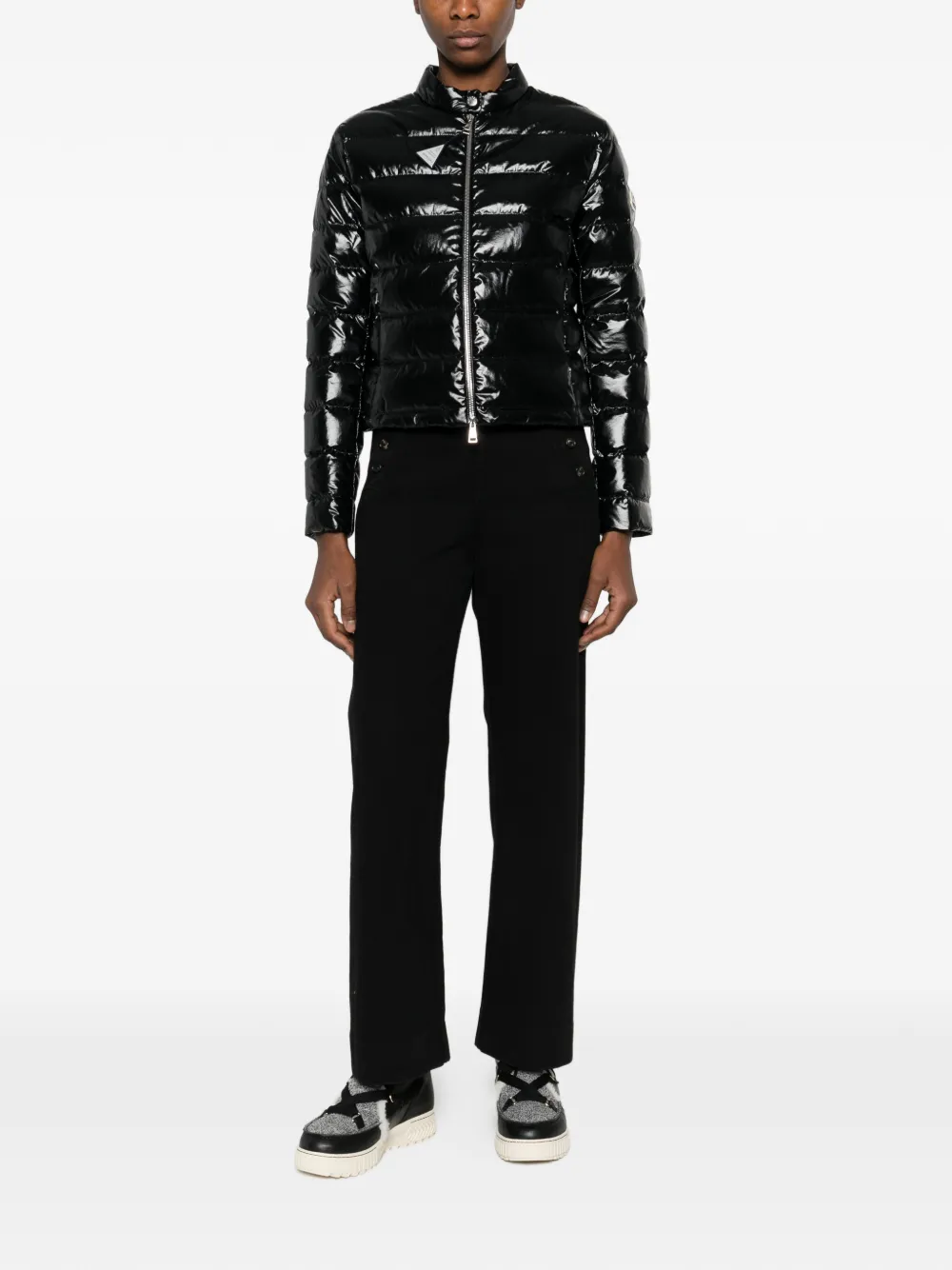 Блестящая стеганая куртка Papillon Moncler, черный — фото 2
