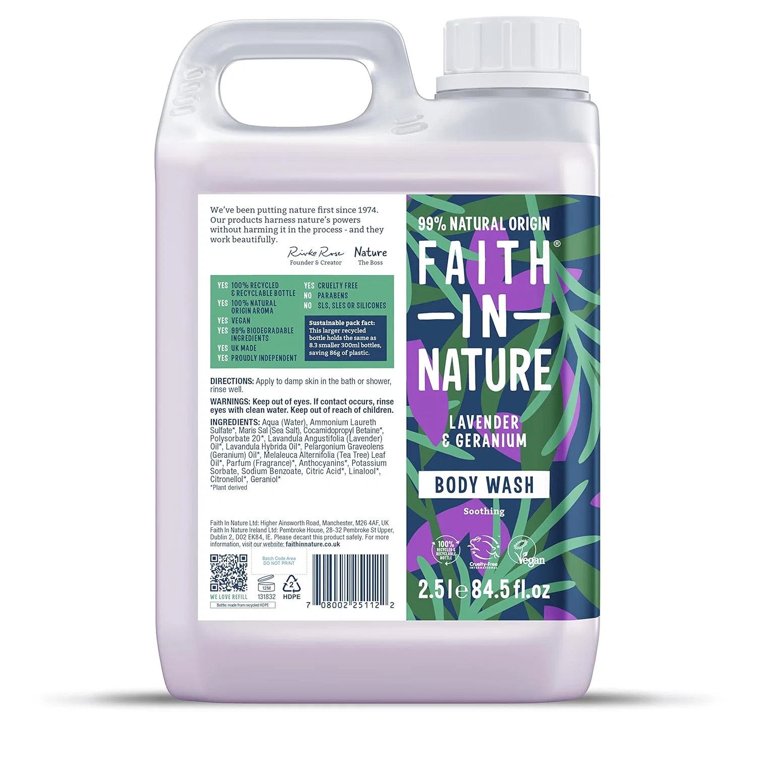 Натуральный гель для душа Faith In Nature Lavender & Geranium 2.5 л Faith In Nature
