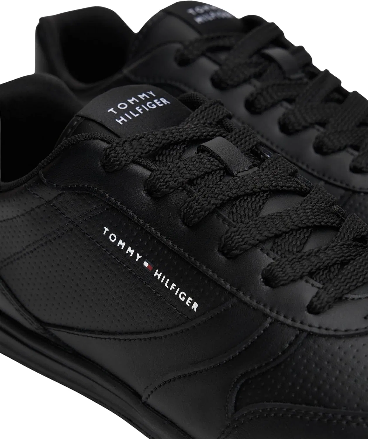 Мужские низкие кожаные кроссовки Tommy Hilfiger Lopro Cup Fm0fm05677, Black — фото 4