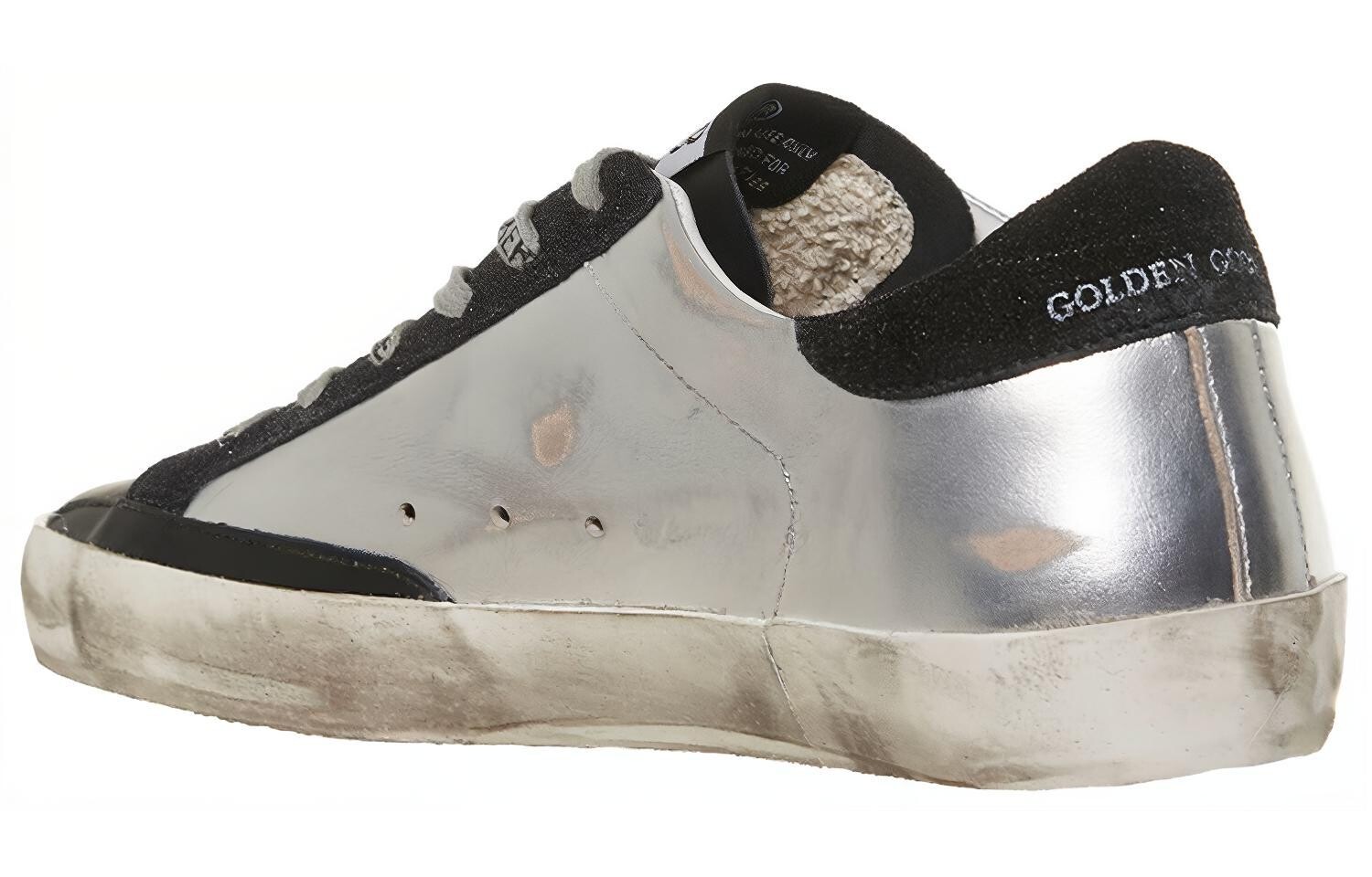 Кроссовки для скейтбординга Super-Star женские, низкие, серебристые Golden Goose — фото 3
