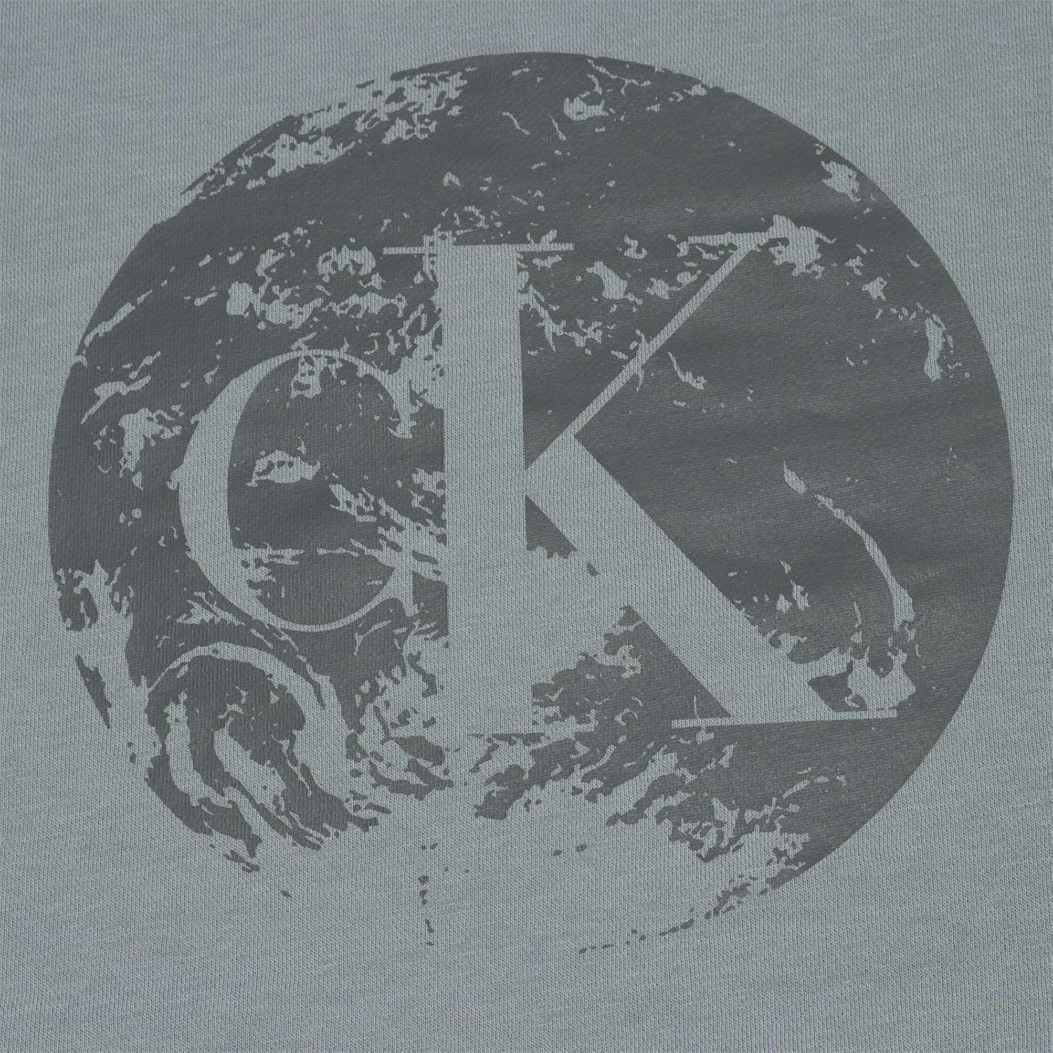 Мужская флисовая толстовка Calvin Klein свободного кроя с монограммным логотипом, Stormy Sea — фото 4