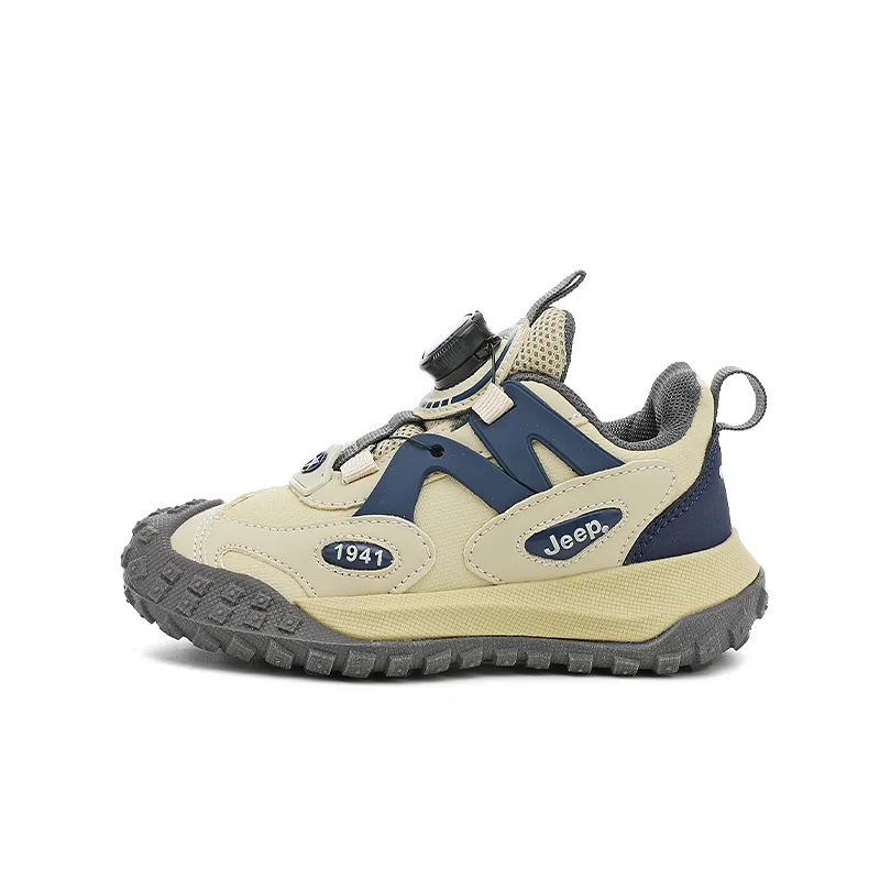 Детские кроссовки для бега low top антиударные и дышащие Jeep, бежевый (leather)