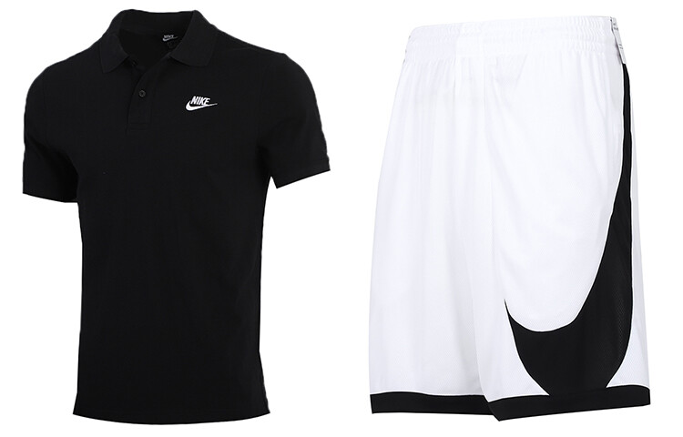

Мужская повседневная спортивная одежда Nike, цвет Black top + white pants