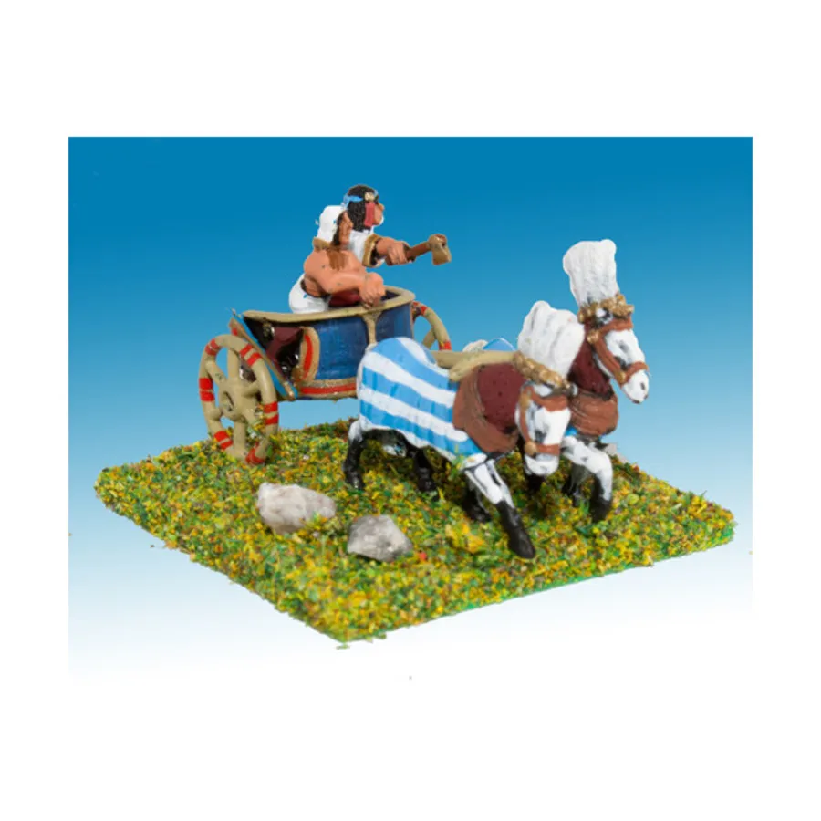 

Генерал и водитель в колеснице с двумя лошадьми, Ancient Miniatures - New Kingdom Egyptian (15mm)