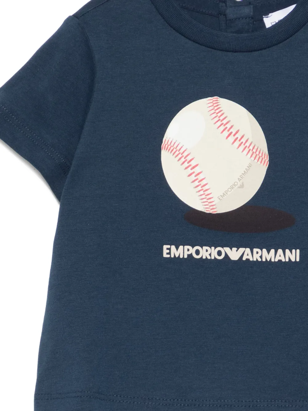 Футболка с бейсбольным принтом Emporio Armani Kids, синий — фото 3
