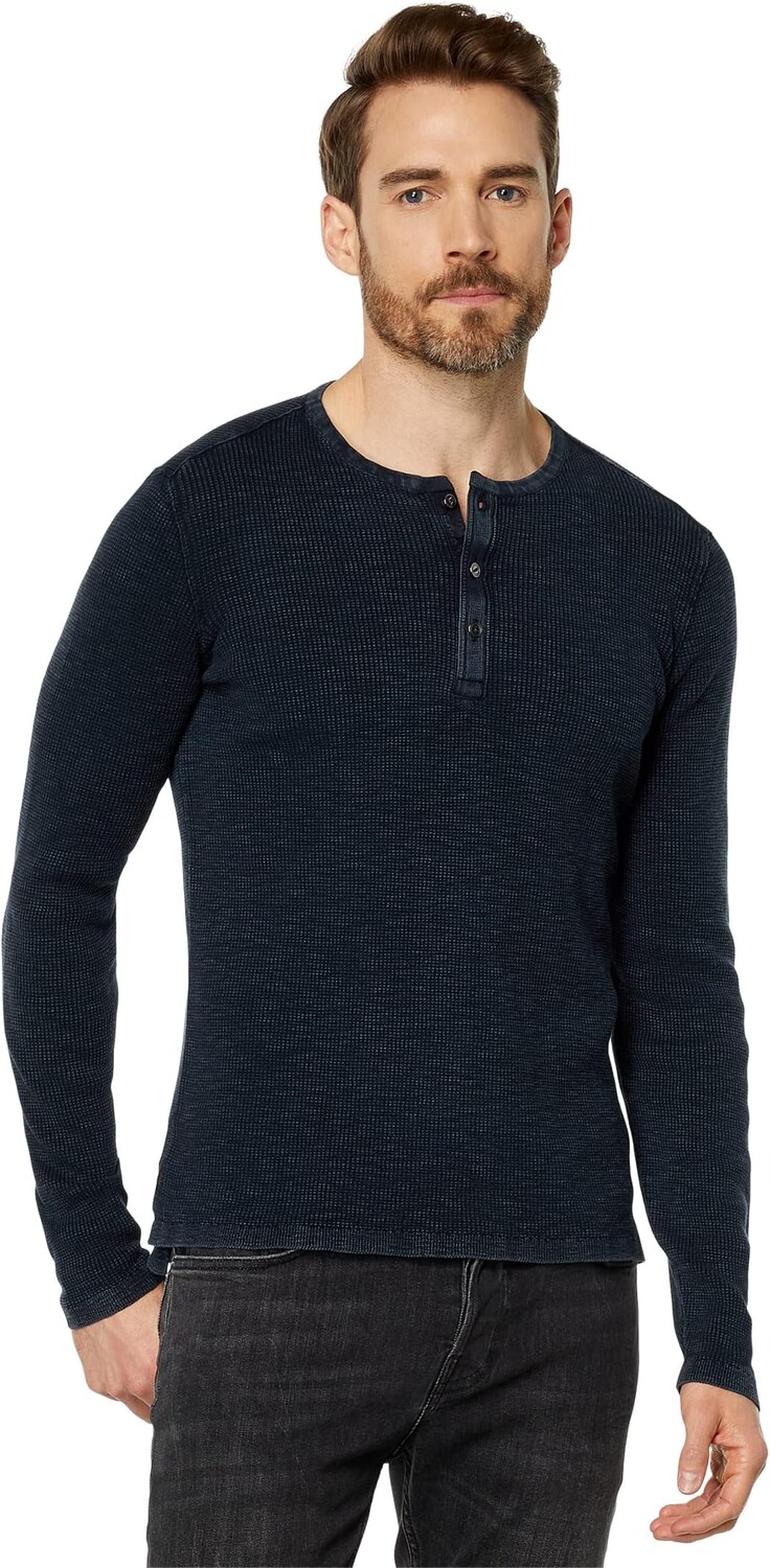 

Свитер Memphis Waffle Henley in Fadeaway Wash Y1891X88 John Varvatos, темно-синий