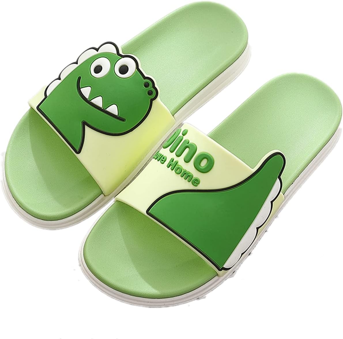 

Тапочки Aoakva Kawaii с милым мультяшным динозавром, кломпы для девочек и женщин, летние шлепанцы для душа, нескользящие пляжные обувь из мягкого ПВХ, светло-зеленый