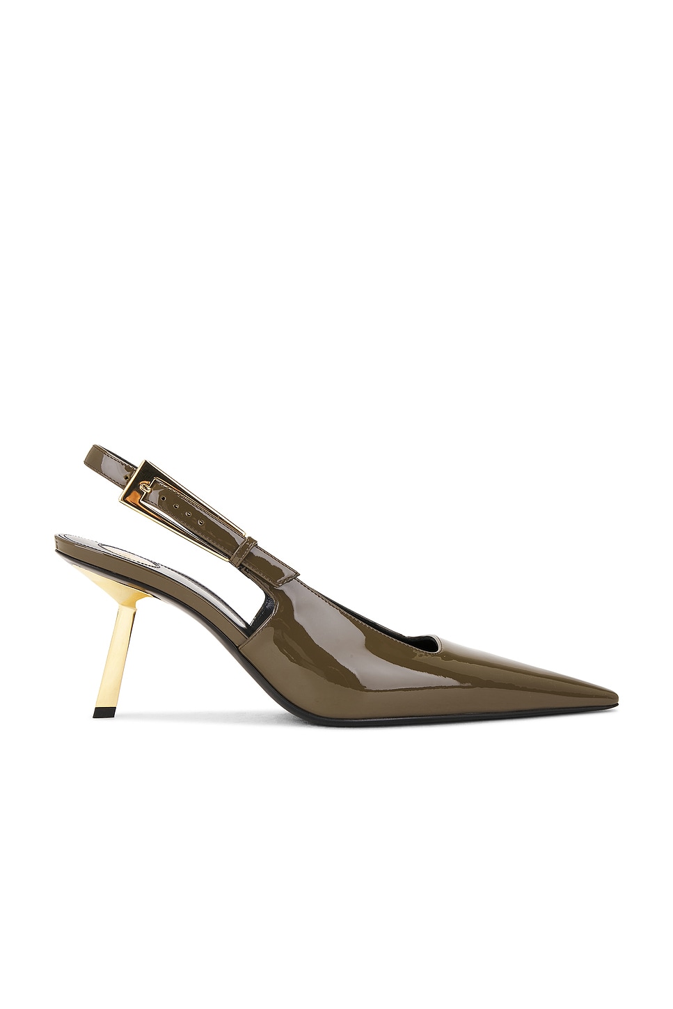 Туфли Lee с ремешком на пятке Saint Laurent, Amber Green