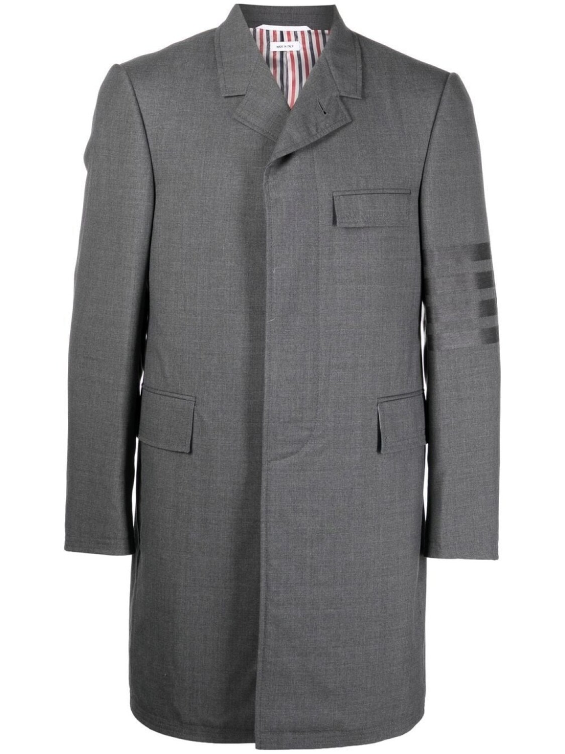 

Длинный пиджак с полосками 4-Bar Thom Browne, серый