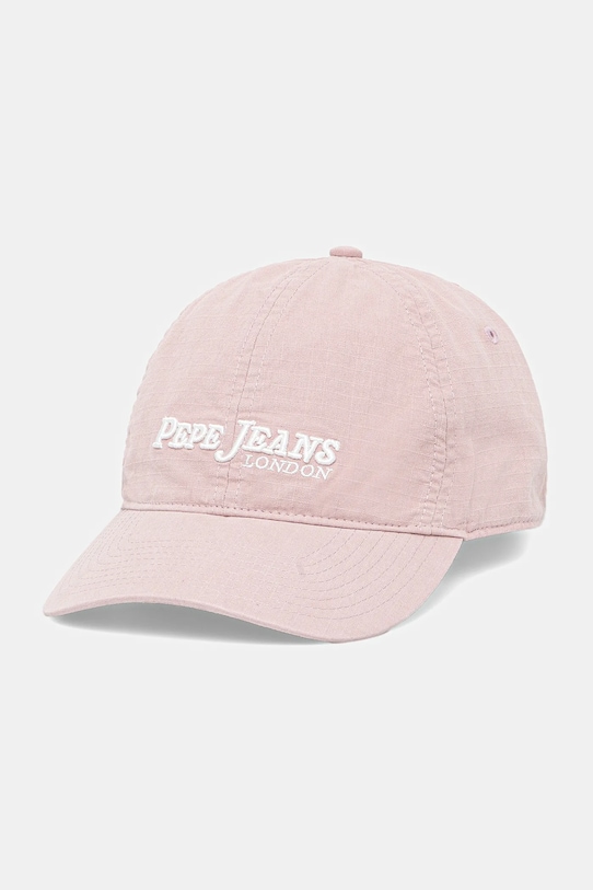 

Хлопковая кепка с козырьком Pepe Jeans, розовый