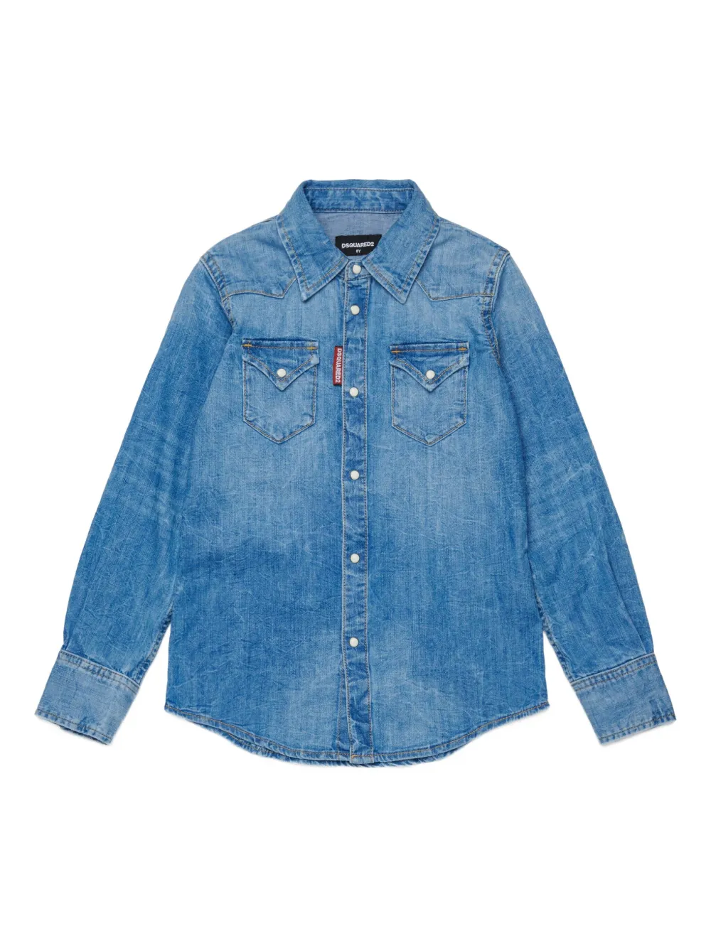 

Джинсовая рубашка с карманами DSQUARED2 KIDS, синий