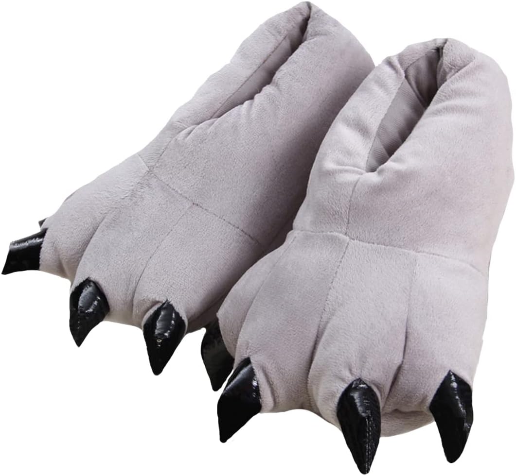 

Каменные мыши, лапки животных, плюшевые хлопковые тапочки для мужчин и женщин, универсальные мягкие домашние хлопковые тапочки Stone Mice, серый