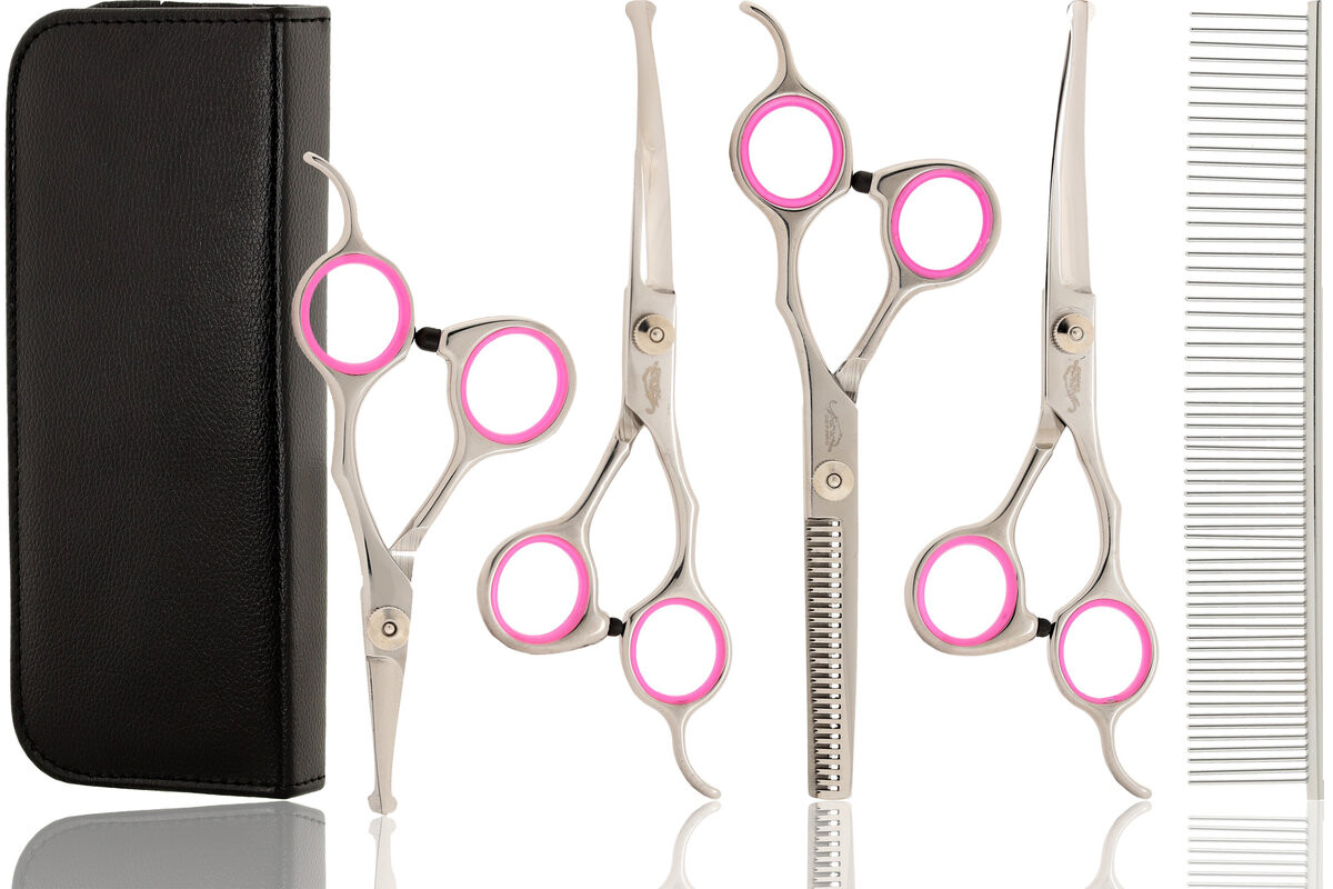 

Ножницы парикмахерские и груминговые 6.0 для собак 4+1 Wolf