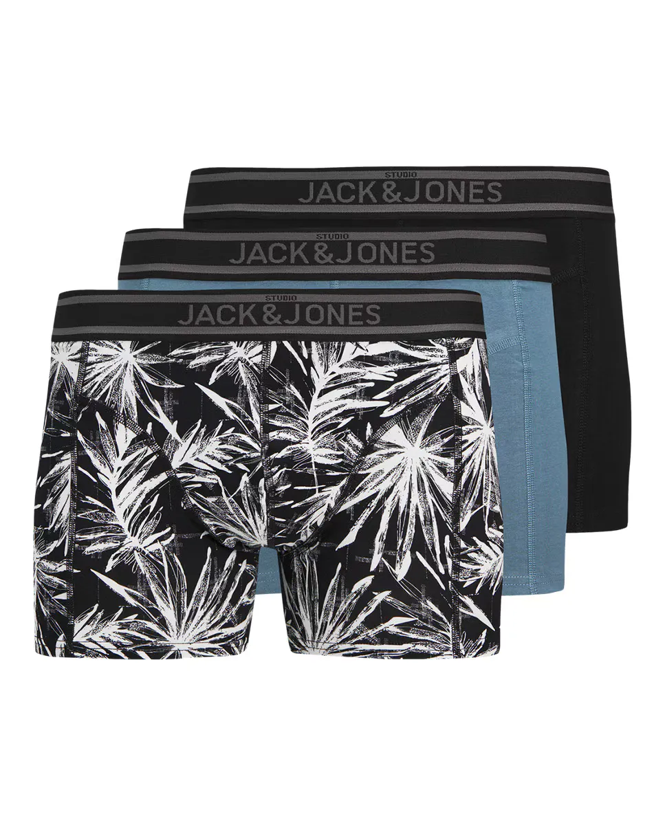 

Набор из 3 мужских трусов с логотипом и эластичной талией Jack & Jones, чёрный