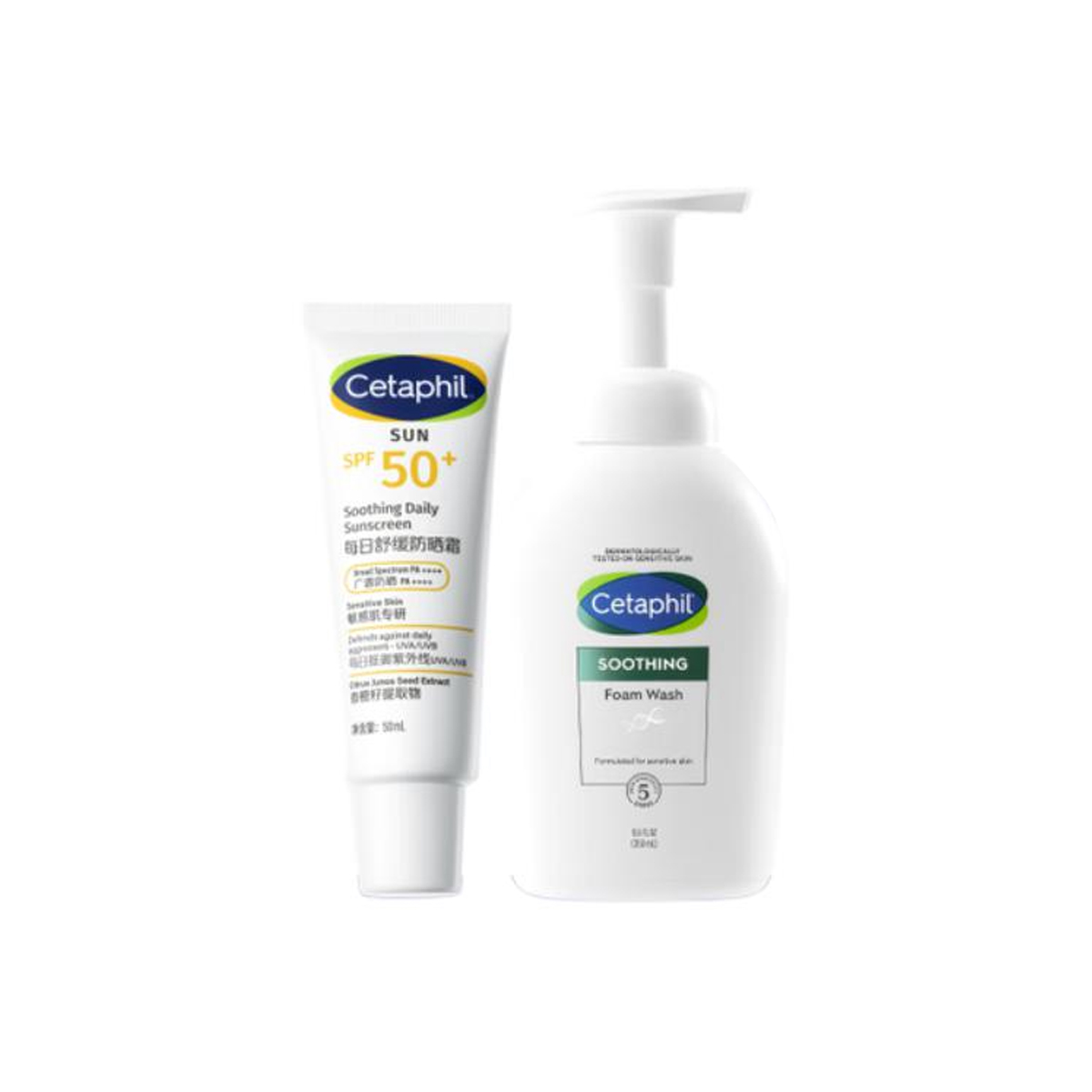Набор для ухода Little Cloud Cleanser успокаивающий и освежающий 200мл+50мл Cetaphil, two-piece set: small cloud cleanser 200ml+sunscreen кремовый 50ml — фото 4