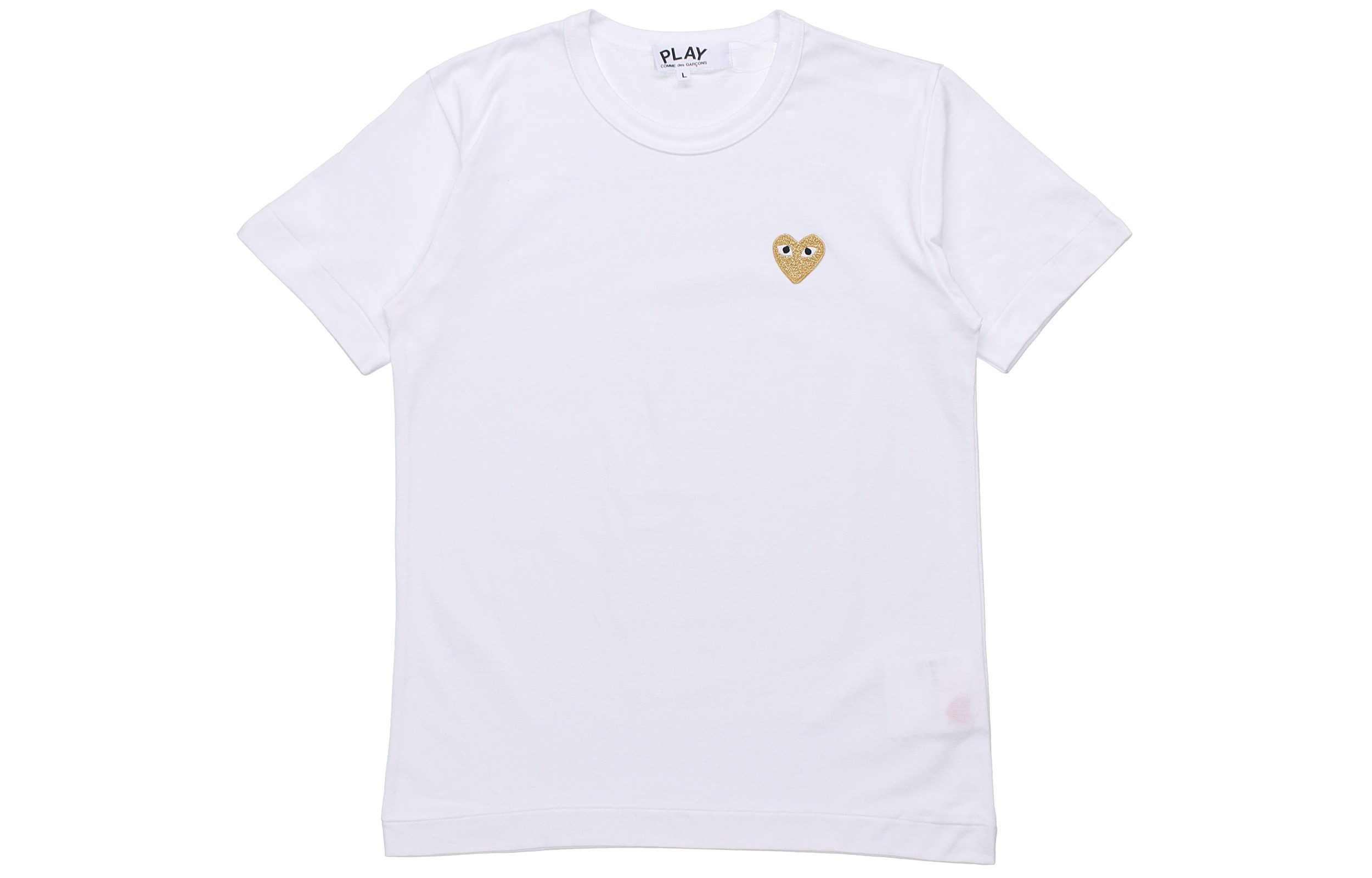 

CDG Play Женская футболка Comme Des Garcons Play Gold Heart, белая