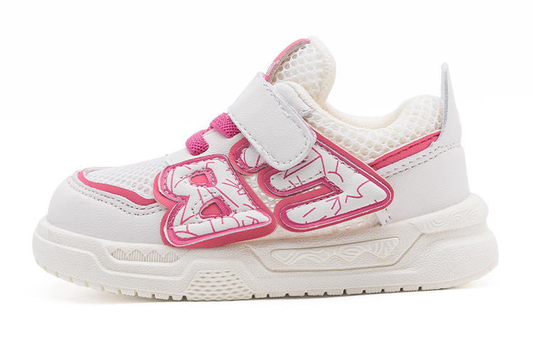 

Нескользящие анти-кик туфли с низким верхом для малышей EBMINI, бежевый/розовый