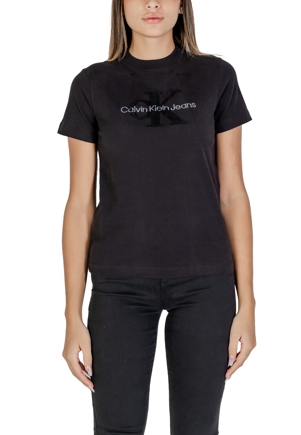 

Футболка женская Calvin Klein Jeans с логотипом бренда, черный