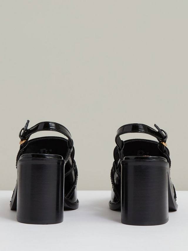 Лоферы Laura на каблуке с закрытым носком из лаковой кожи Reiss, Black — фото 2