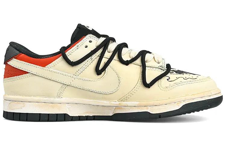 

Кроссовки Nike Dunk Skateboarding Shoes Women's Low-top Black, цвет Apricot
