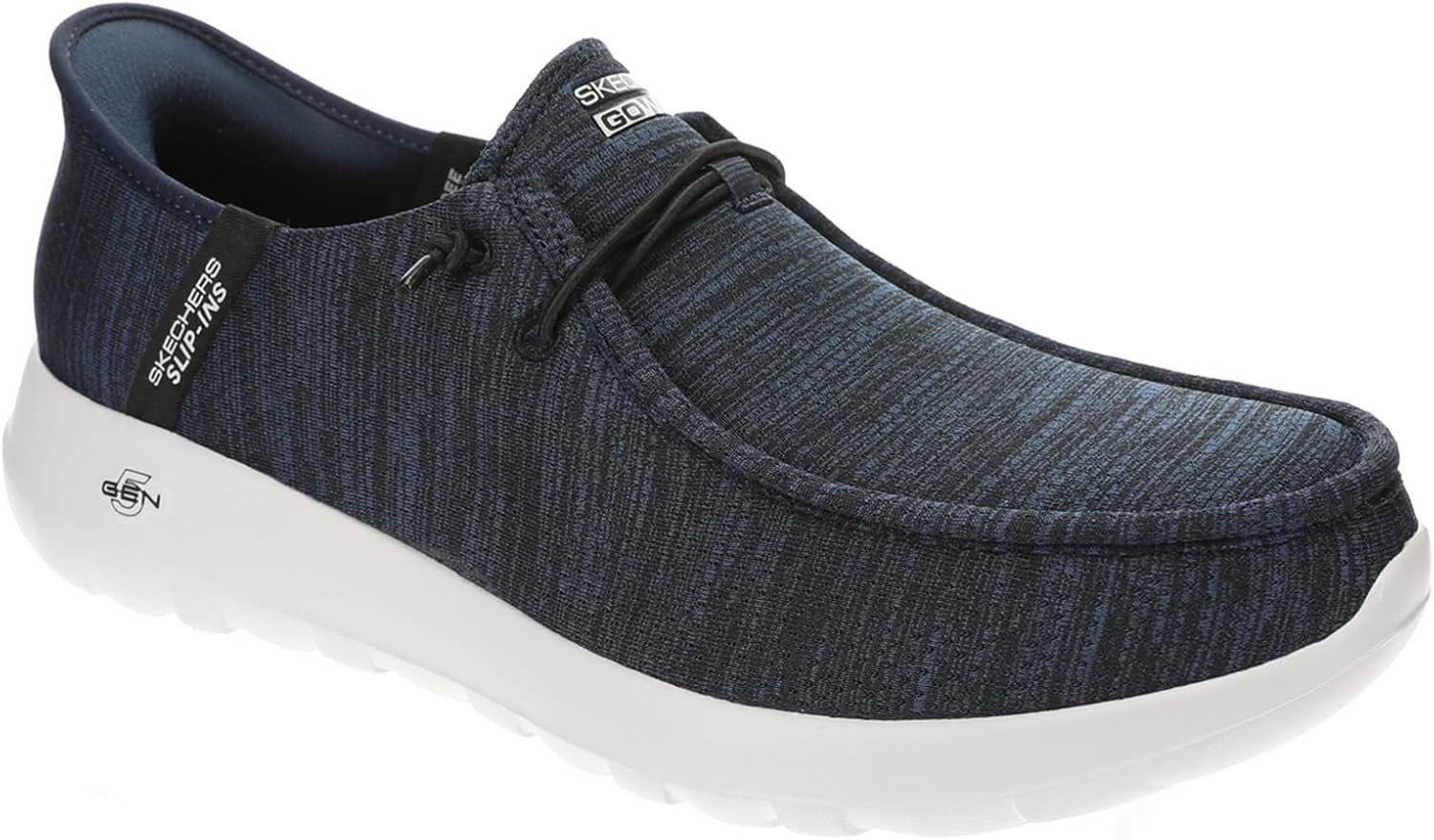 Мужские слипоны Skechers GoWalk Max - спортивные повседневные прогулочные туфли, Амортизирующая стелька с охлаждающей воздухом памятью формы, темно-синий — фото 2