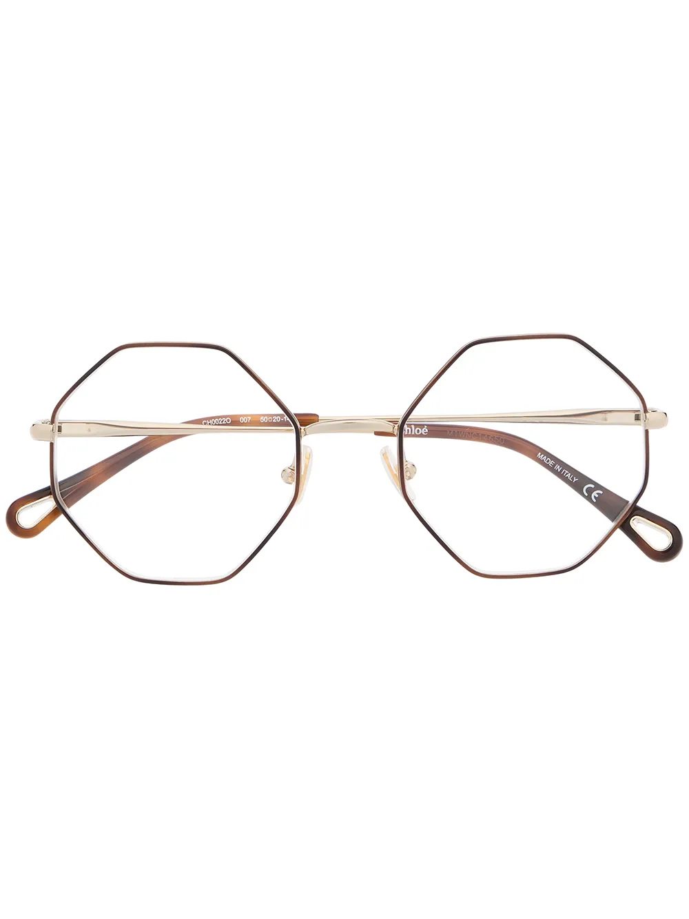 

Очки в восьмиугольной оправе Chloé Eyewear, золотой