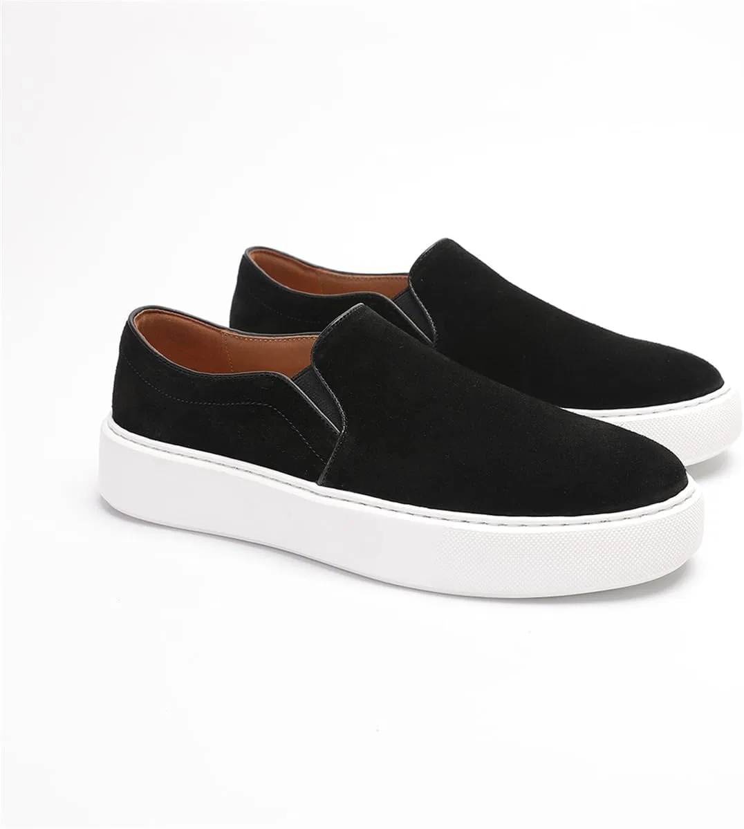 Лоферы кожаные, модель Loafers for Men, черный замша FIAVOM — фото 2