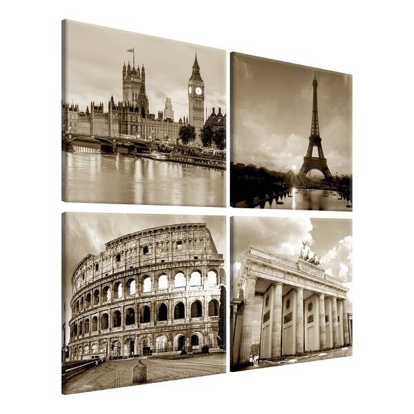 

Фреска Artgeist European Capitals (4 шт), коричневый