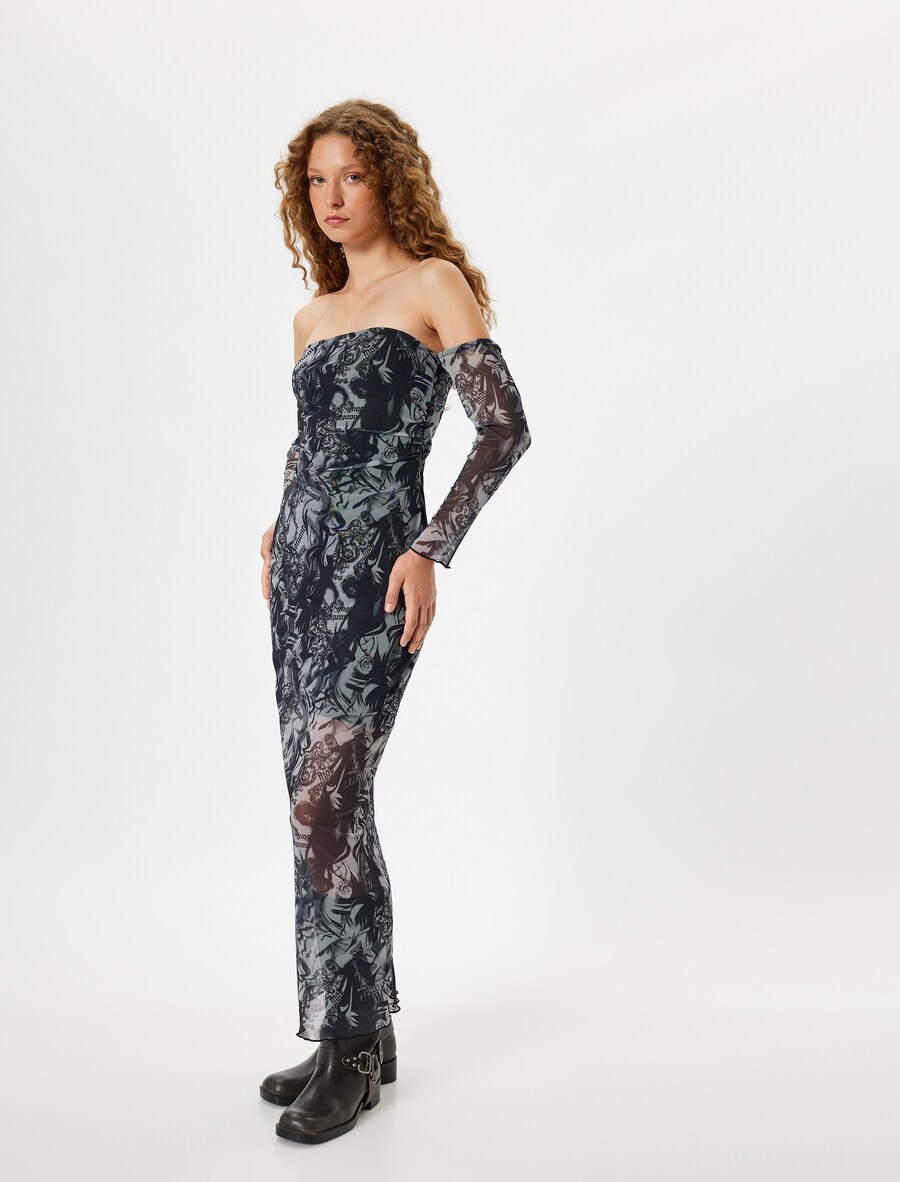 

Макси платье Koton, Smoke blue/Night blue