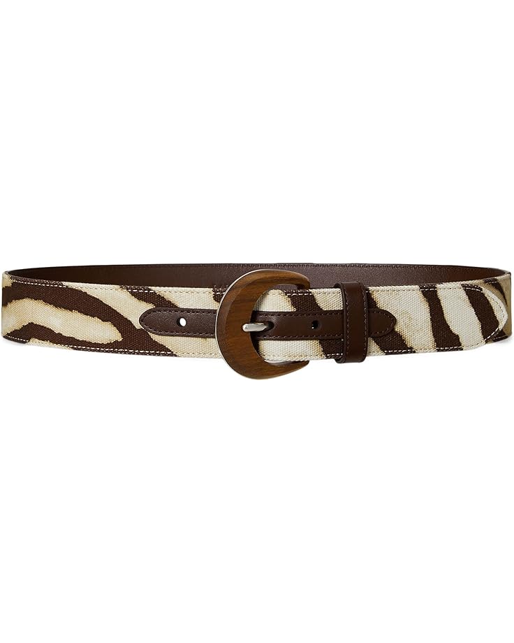 

Ремень Lauren Ralph Lauren Zebra-Print Wood-Buckle Wide Belt, цвет Zebra/Dark Hickory