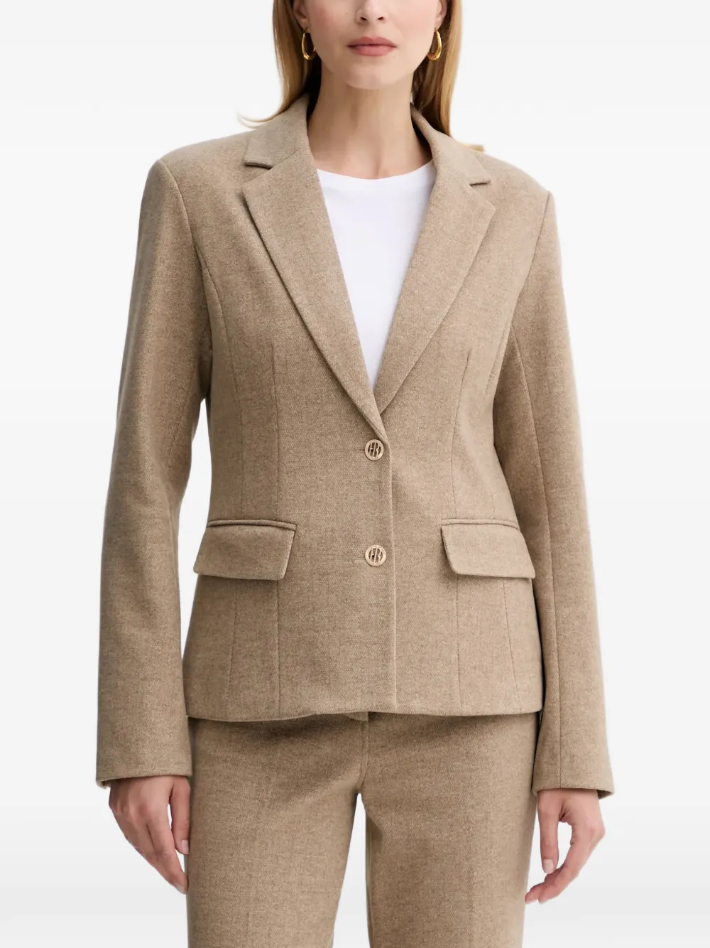 

Блейзер с заостренными лацканами Fracomina, бежевый