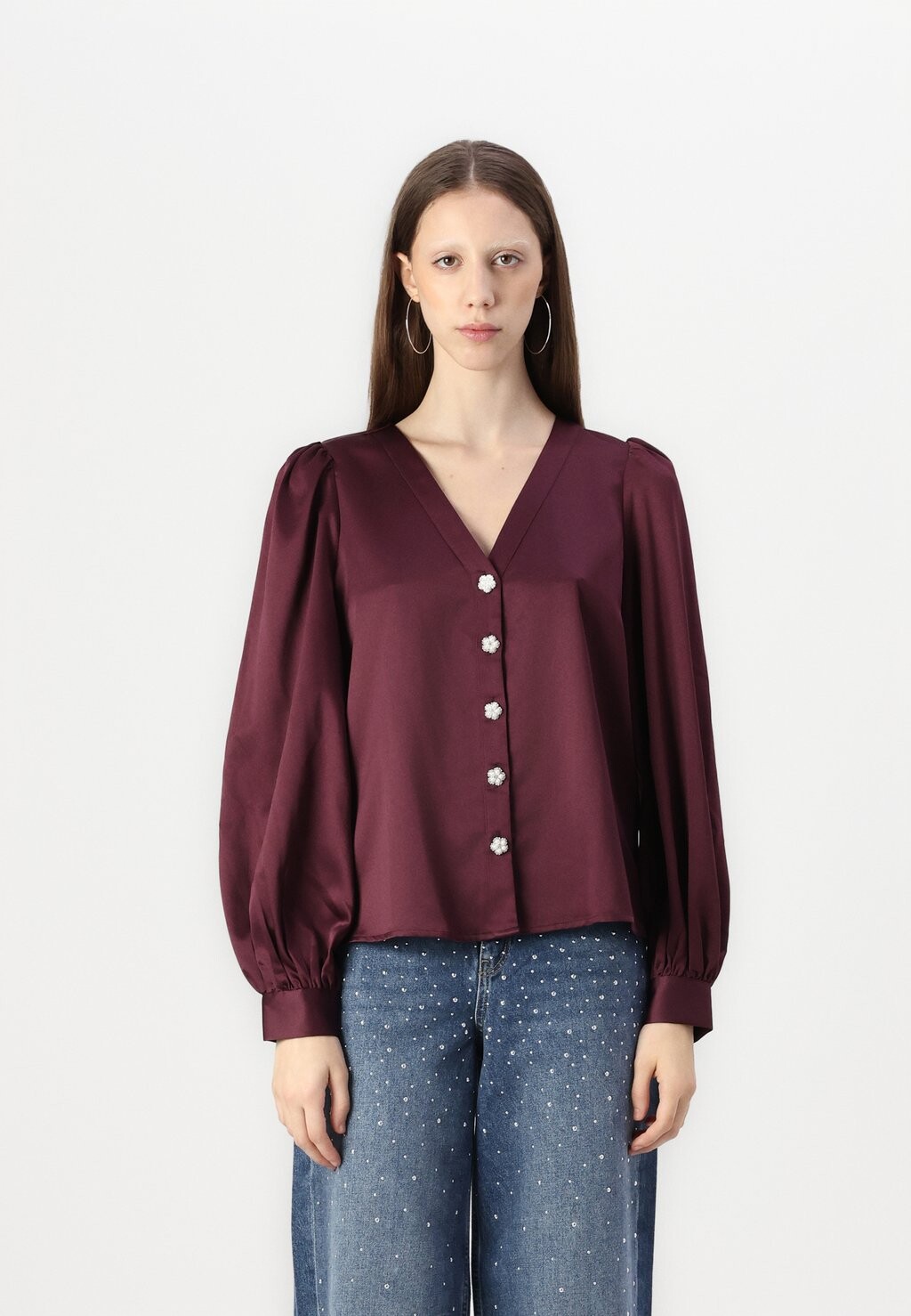 

Блузка на пуговицах VMSELMA DETAIL SHIRT Vero Moda, бордовый