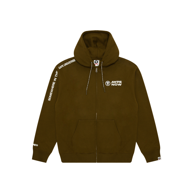 

Толстовка с молнией от *A Bathing APE с логотипом Now Aape, зеленый