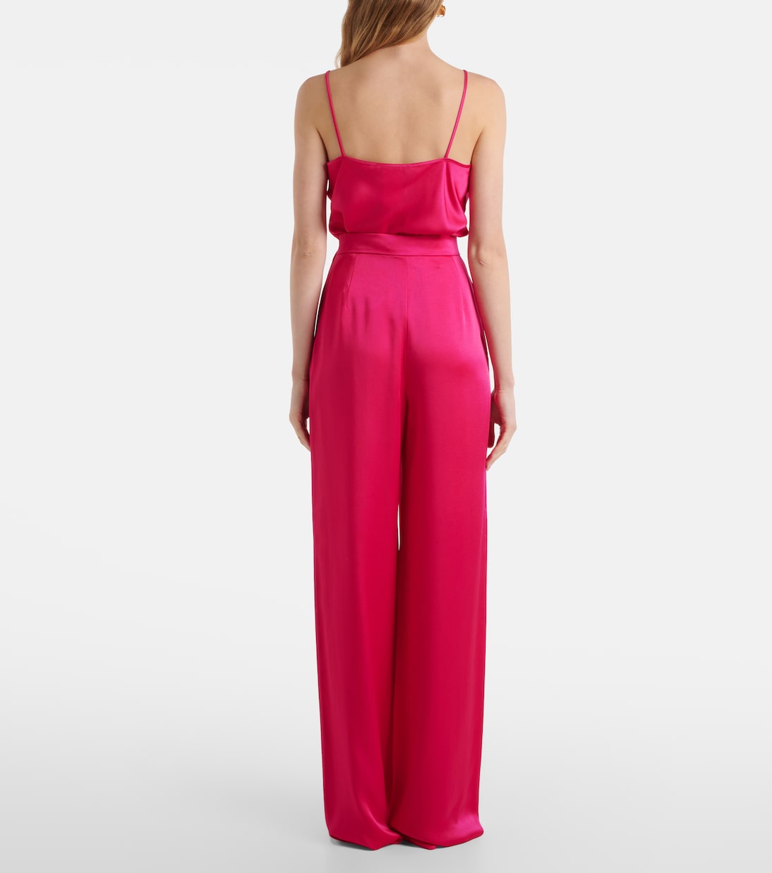 Широкие атласные брюки Ieti Max Mara, Fuxia — фото 3