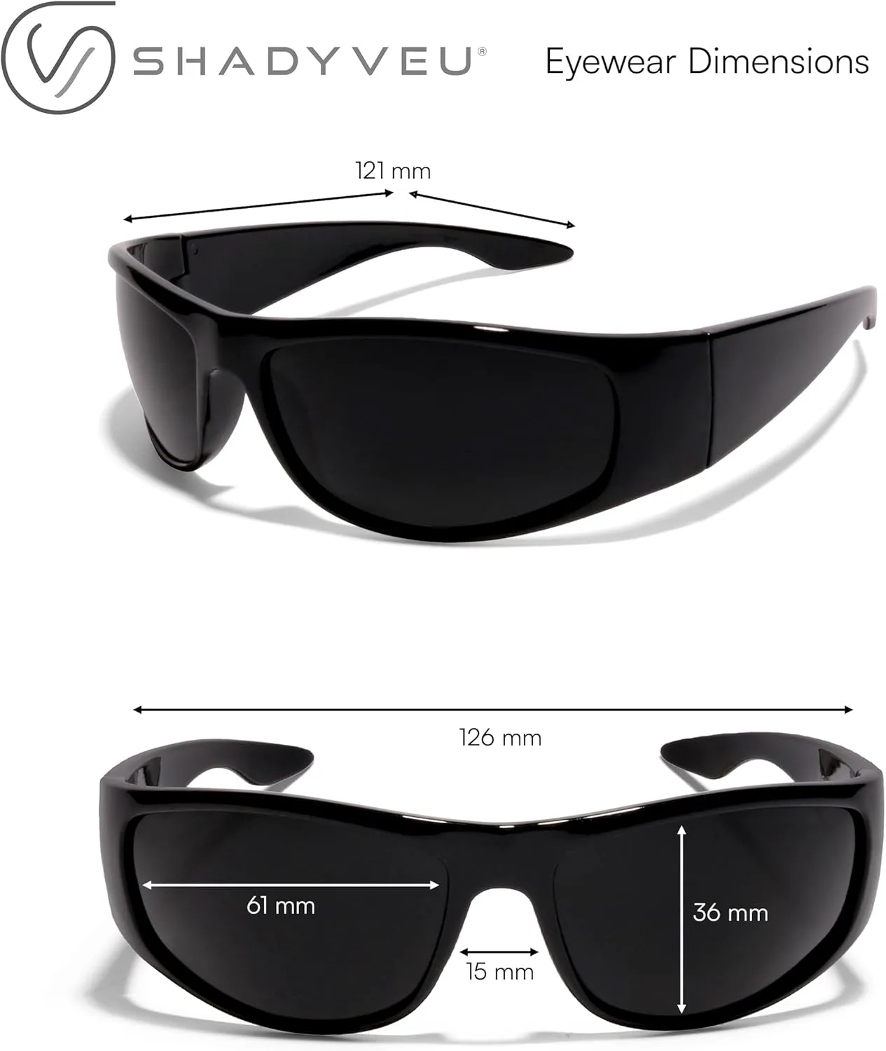 

Солнцезащитные очки ShadyVEU супертемного черного цвета с линзами, защищающими от УФ-излучения, на пружинном шарнире, в стиле ретро 80-х, Wrap Around Matte Black