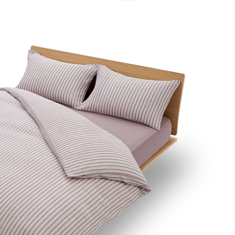 

Пододеяльник Muji из хлопка, серые полосы