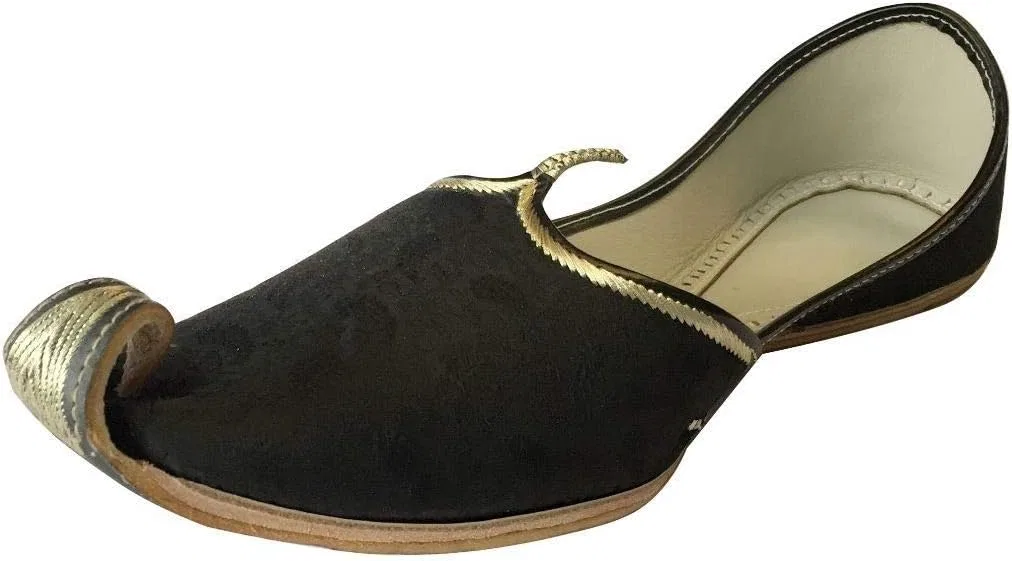 Step n Style Мужские черные туфли Khussa, пенджабские джутти, этнические моджари, шервани ручной работы