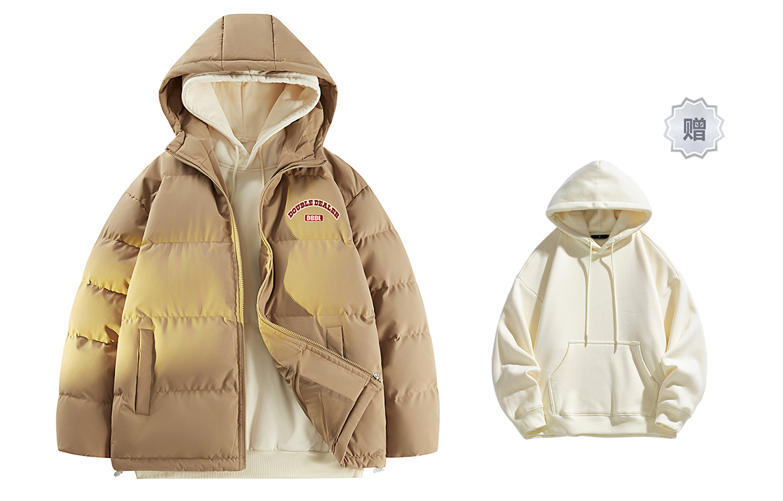 

Double Dealer Пуховик Unisex, Khaki+Apricot Sweatshirt