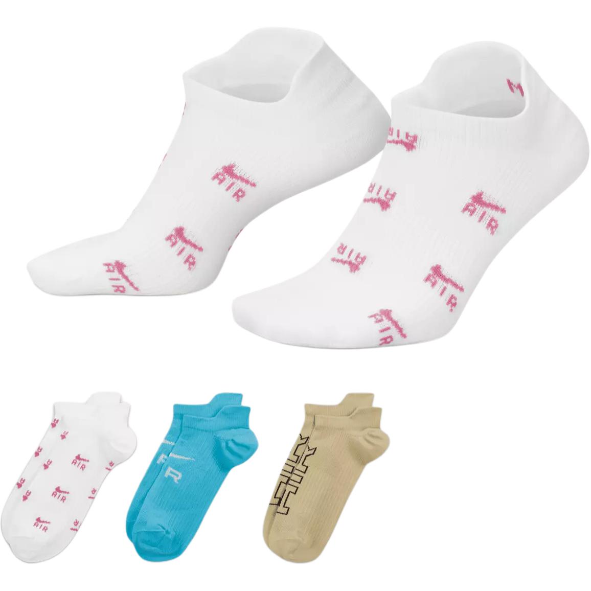 Женские носки до щиколотки, 3 пары Nike, 3 pack (белый+синий+хаки) — фото 3