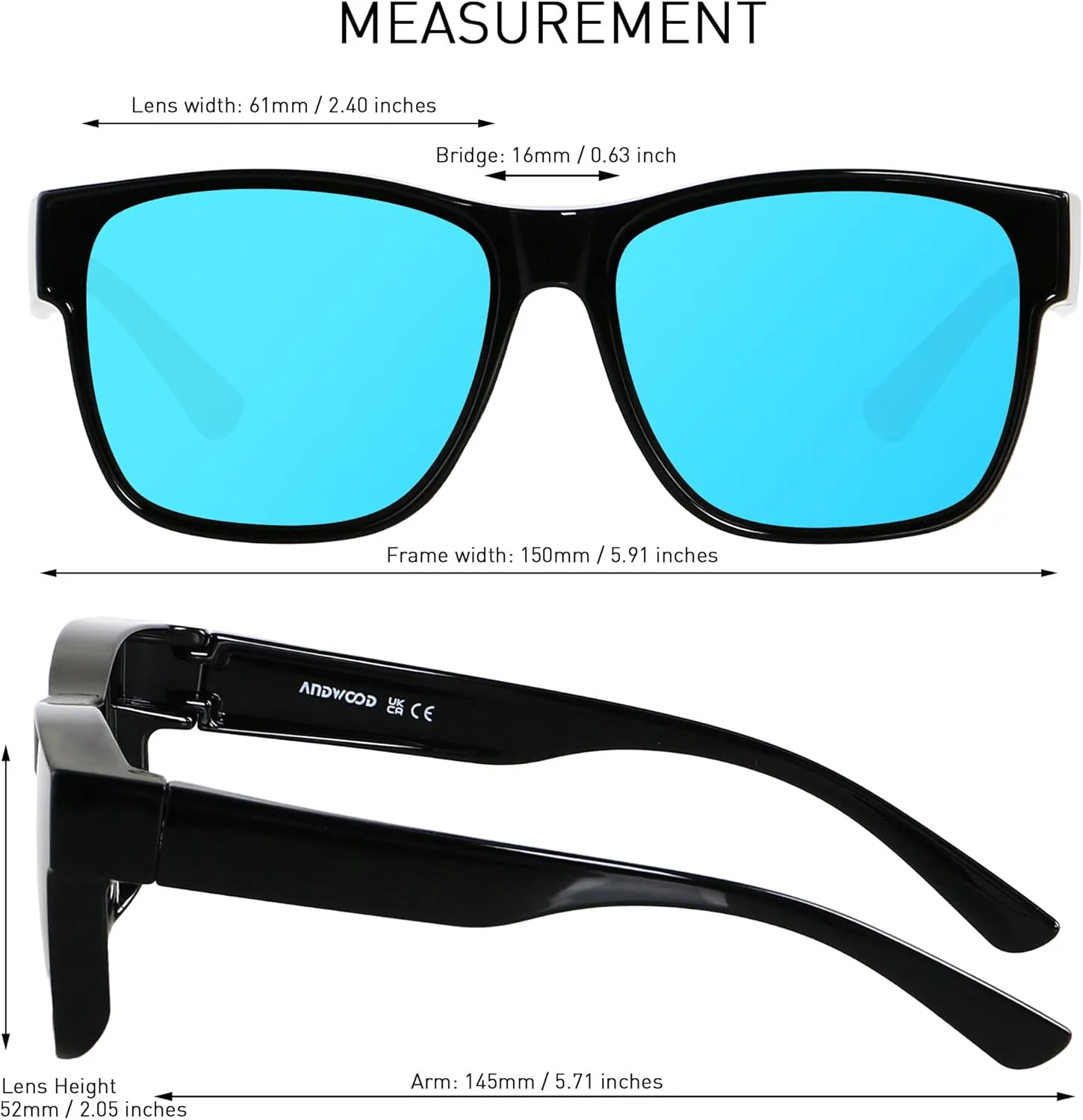 

Солнцезащитные очки ANDWOOD Fit Over Glasses с поляризацией, большие квадратные, для женщин и мужчин, с защитой UV400, (3pack) Black + Mirror Blue + Mirror Rose Gold