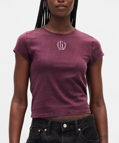 

Укороченная футболка из хлопкового трикотажа с логотипом GAP