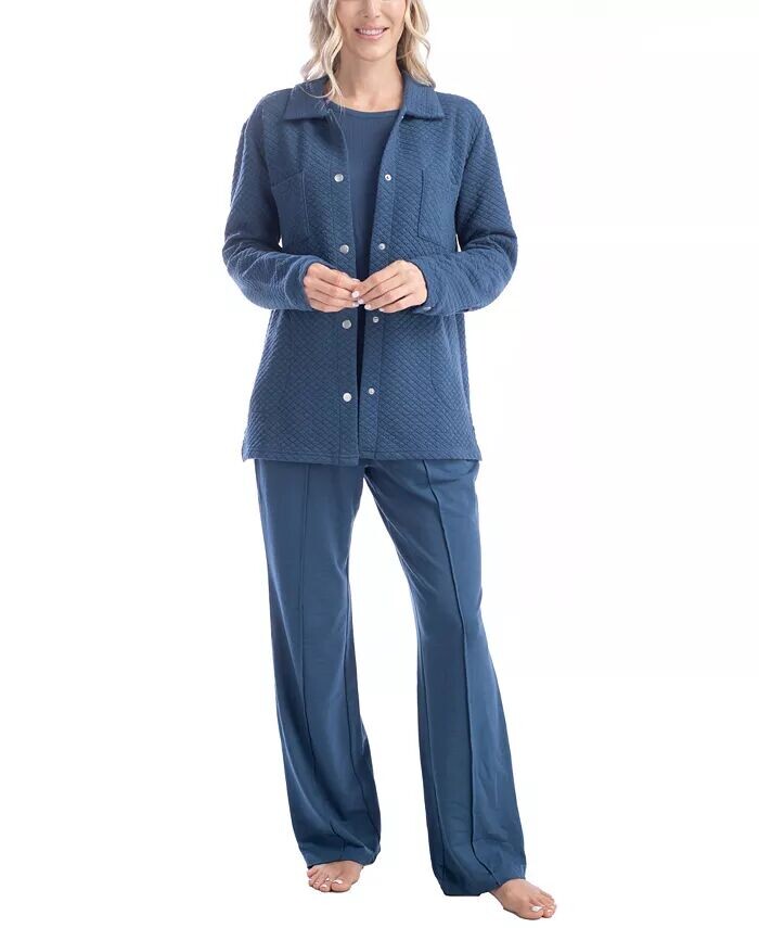 

Женский стеганый домашний комплект из трех предметов MUK LUKS, синий