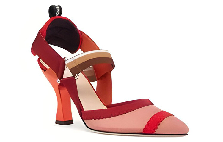 Туфли женские Fendi Colibri на каблуке, красный — фото 3