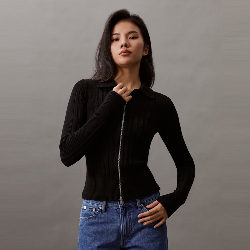 

Кардиган женский Calvin Klein Jeans с двойной молнией, черный