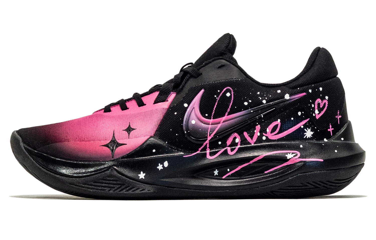 

Nike Мужские баскетбольные кроссовки Precision 6 Star Blush с низким верхом, износостойкие, черный с розовым