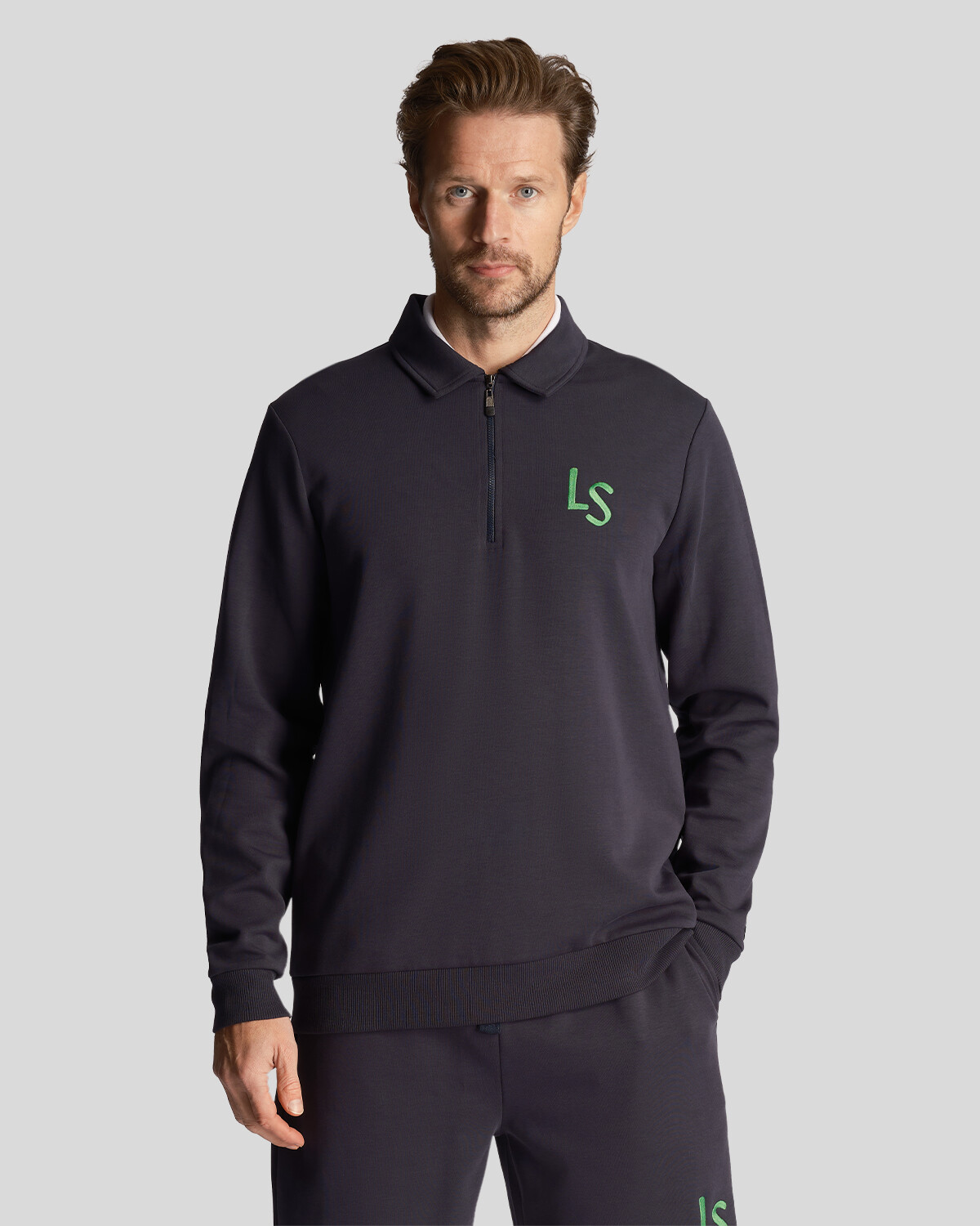 

Свитшот на молнии 14 с логотипом golf ls Lyle & Scott, синий